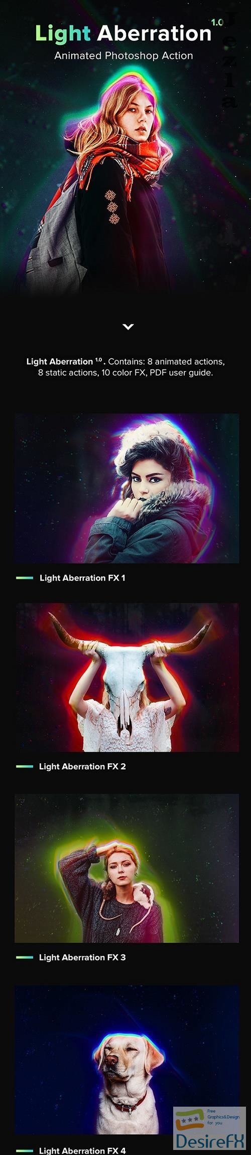 Download Animated Light Aberration - Photoshop Action 22505480 -  