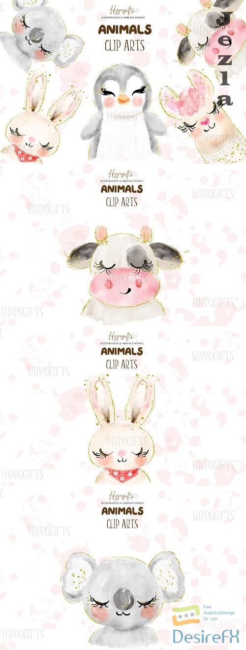 Watercolor animals illustration - 559058