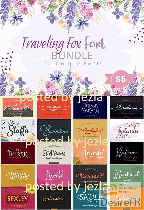 Traveling Fox Font Bundle - 20 Premium Fonts