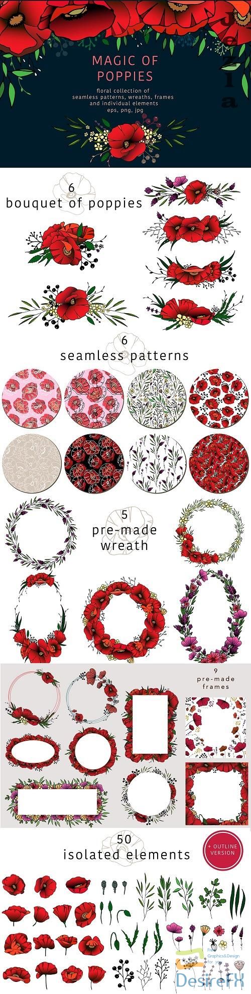 Magic of poppies - floral collection - 2135537