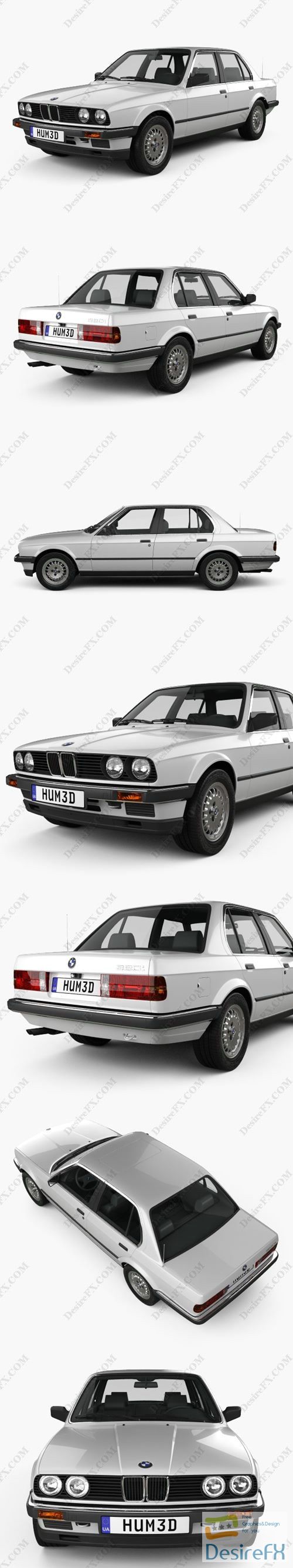 BMW 3 Series sedan 1990 3D Model