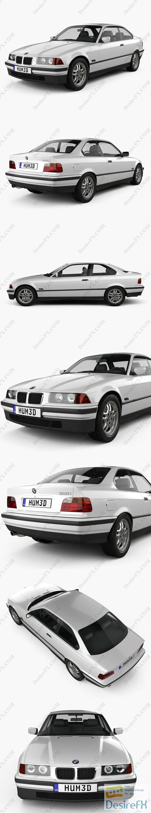 BMW 3 Series coupe 1994 3D Model