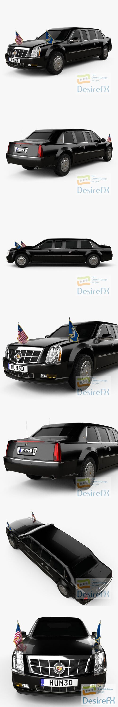 Cadillac US Presidential State Car 2009 3D Model