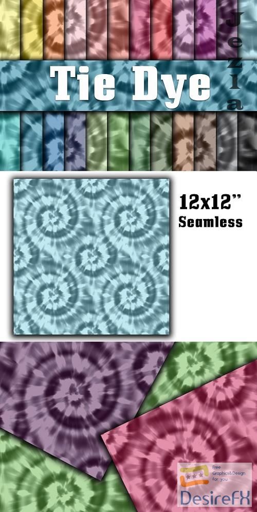 Tie Dye Digital Paper Textures - 24 Seamless Designs - 552660