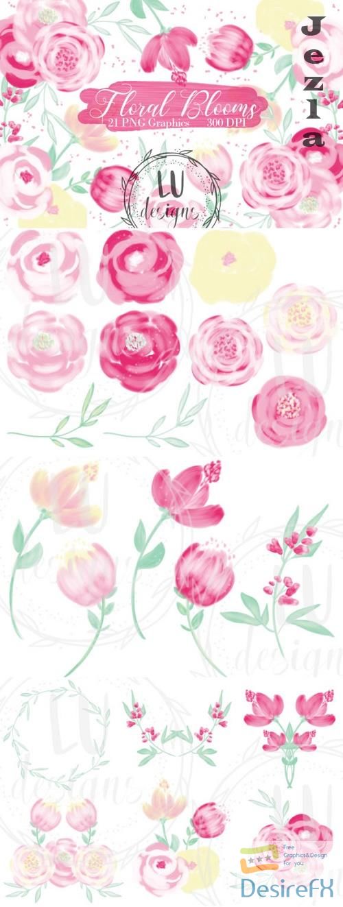 Wedding Pink Flowers Floral Clipart