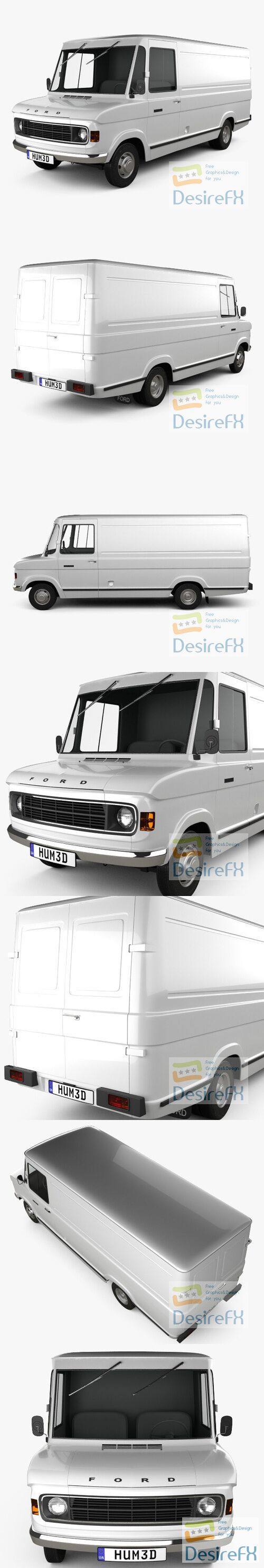 Ford A-Series Panel Van 1973 3D Model