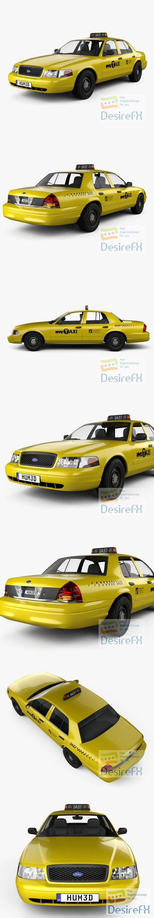 Ford Crown Victoria New York Taxi 2005 3D Model