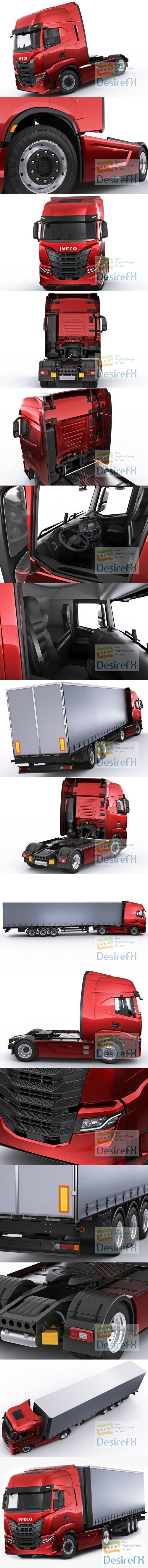 Iveco S-Way 2020 with trailer 3D Model