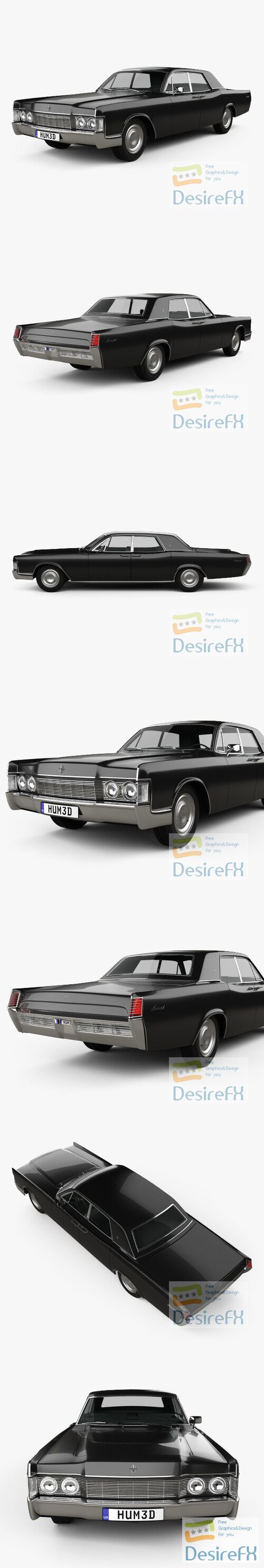 Lincoln Continental sedan 1968 3D Model