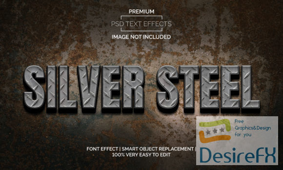 Silver Steel Text Effects Style Premium