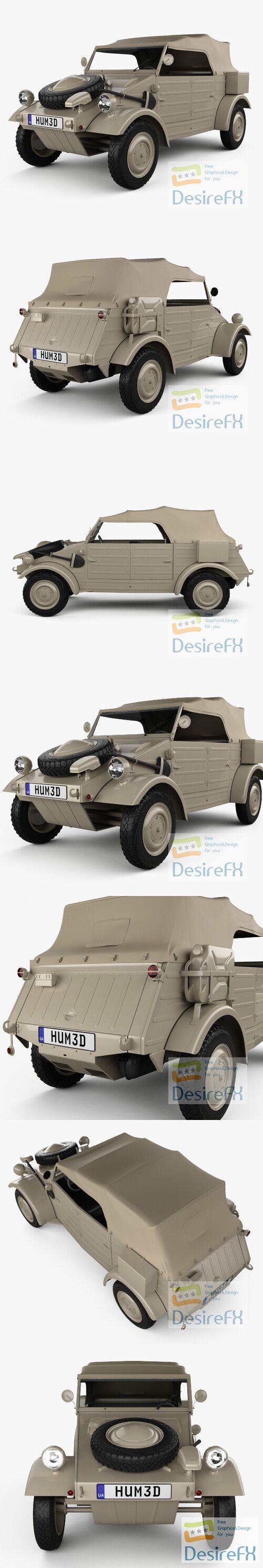 Volkswagen Kubelwagen 1945 3D Model