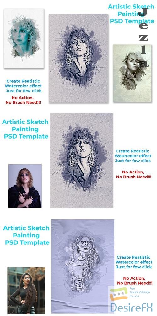 Artistic Sketch Painting Template 4570575