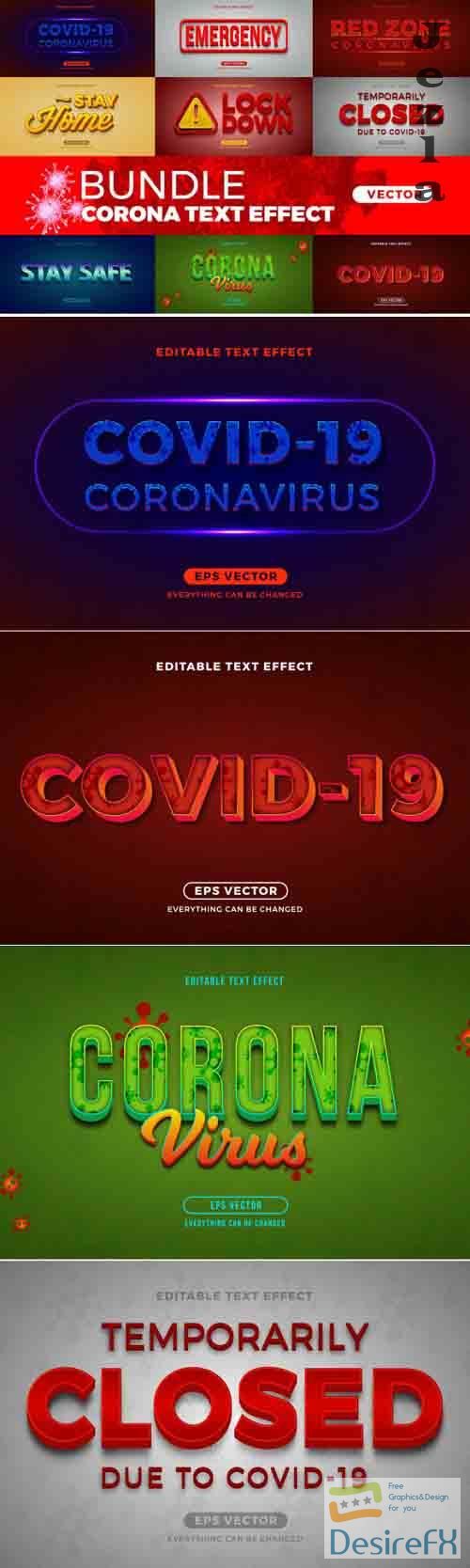Bundle Corona Editable Font Effect Text