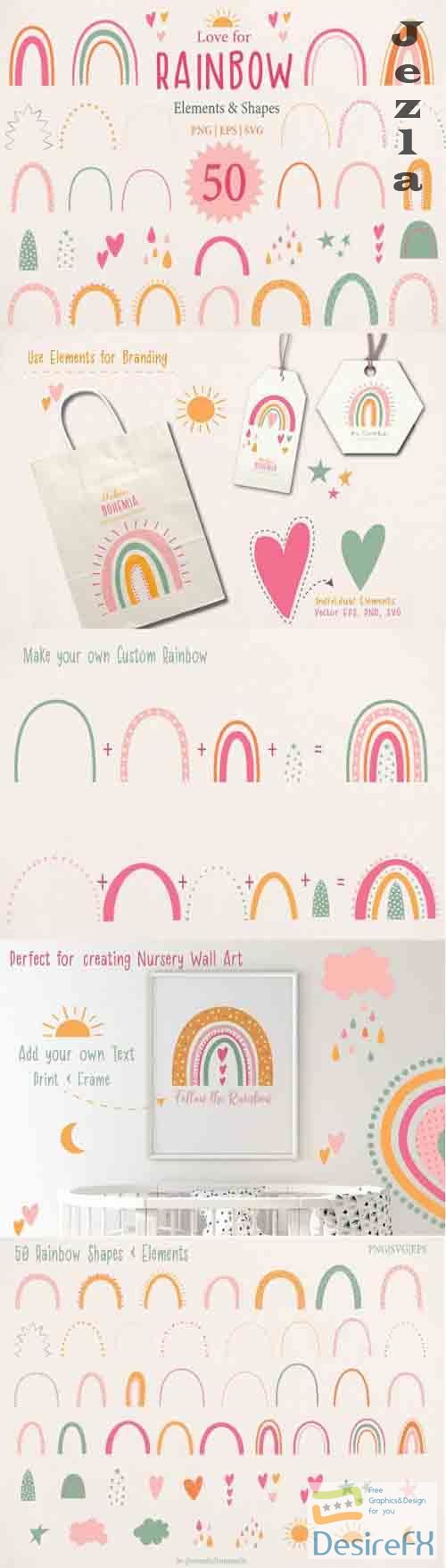 Rainbow Individual Elements Clipart