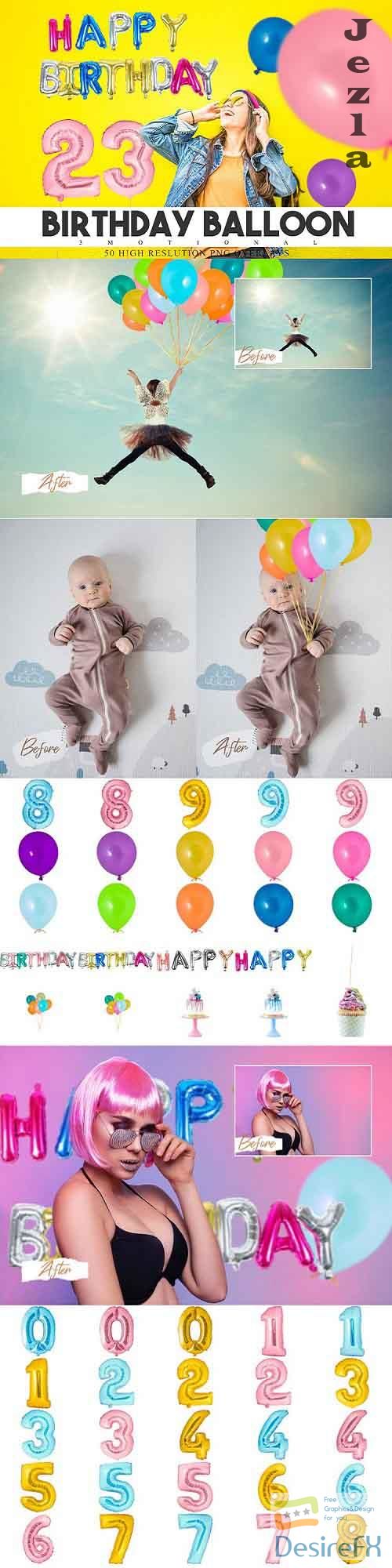 50 Birthday Balloon Overlays - 604249