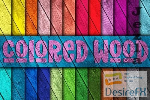 Colored Wood Fence Digital Paper Textures  - 578283