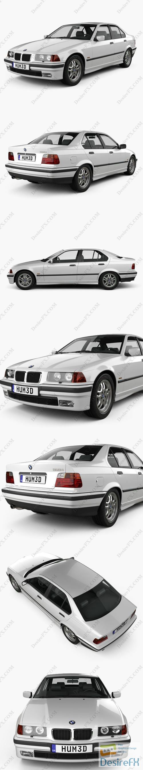 BMW 3 Series sedan 1994 3D Model