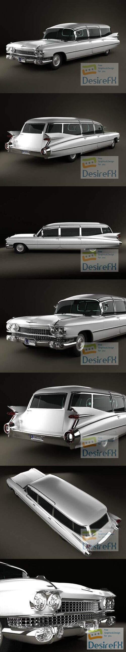 Cadillac Fleetwood 75 Miller-Meteor Hearse 1959 wagon 3D Model
