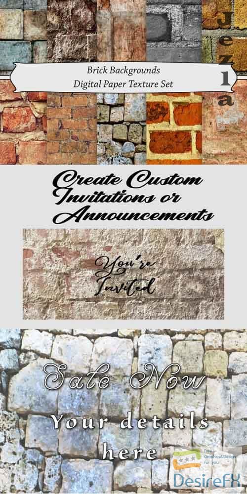 Brick Backgrounds Digital Paper Texture 4194039