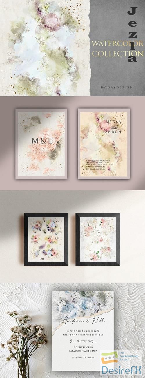 Abstract Watercolor Collection - 4088371