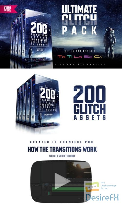 Videohive - Ultimate Glitch Pack: Transitions, Titles, Logo Reveals, Sound FX - 21635963