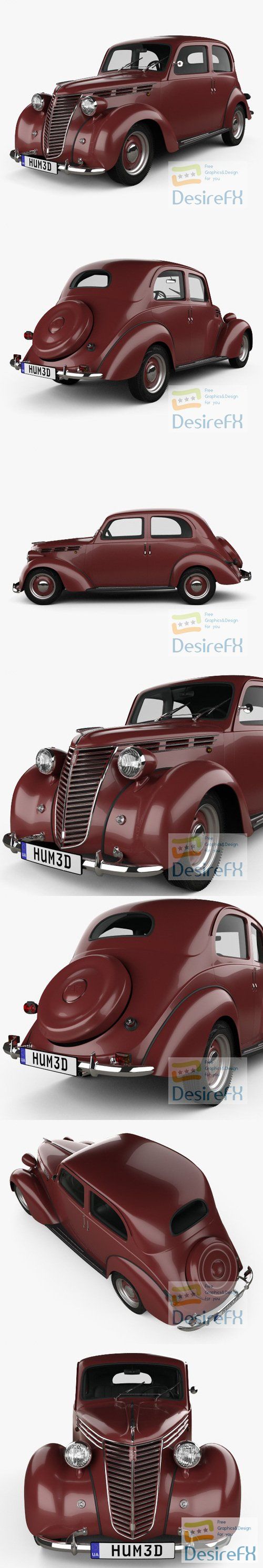 Fiat 1100 B 1949 3D Model