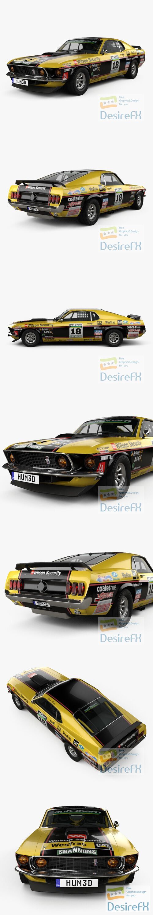 Ford Mustang John Bowe 1969 3D Model