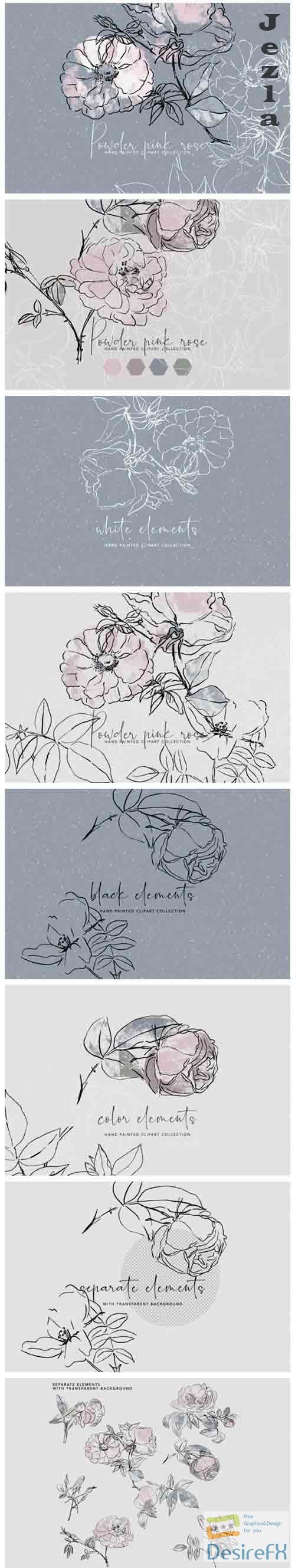 Hand-Drawn Abstract Rose Clipart - 4920317