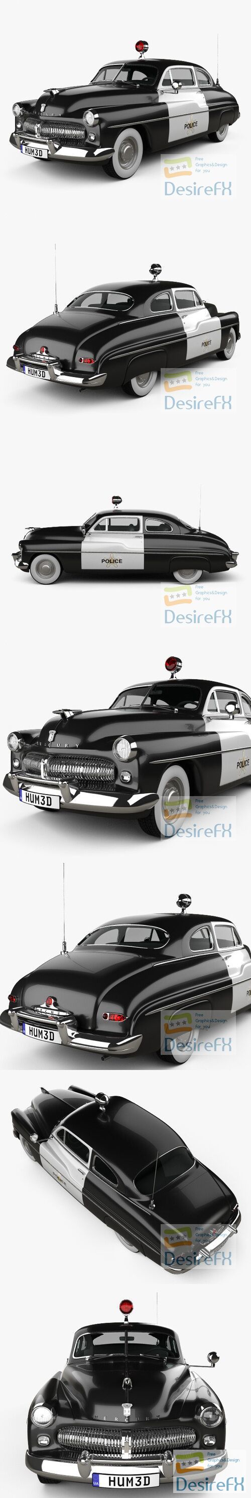 Mercury Eight Coupe Police 1949 3D Model