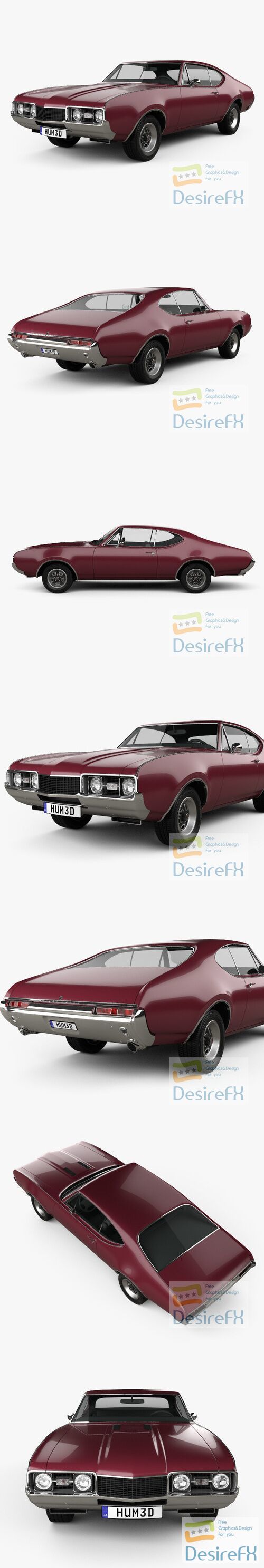 Oldsmobile Cutlass 442 Holiday coupe 1966 3D Model