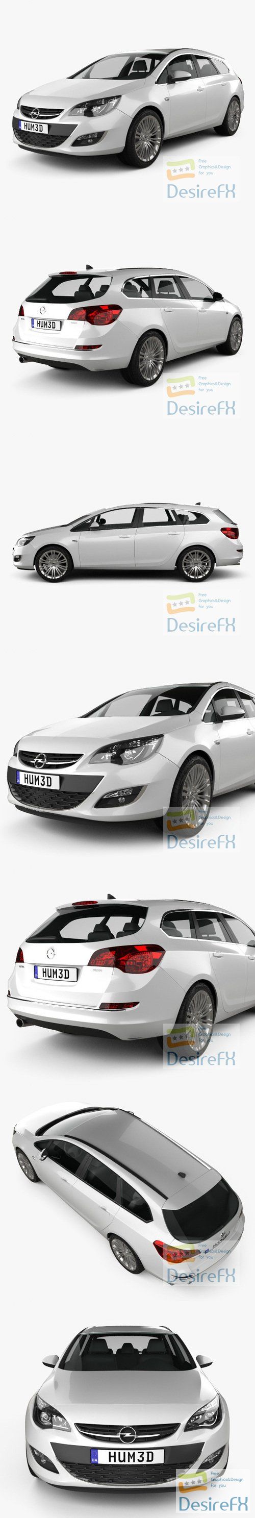 Opel Astra J sports tourer 2012 3D Model