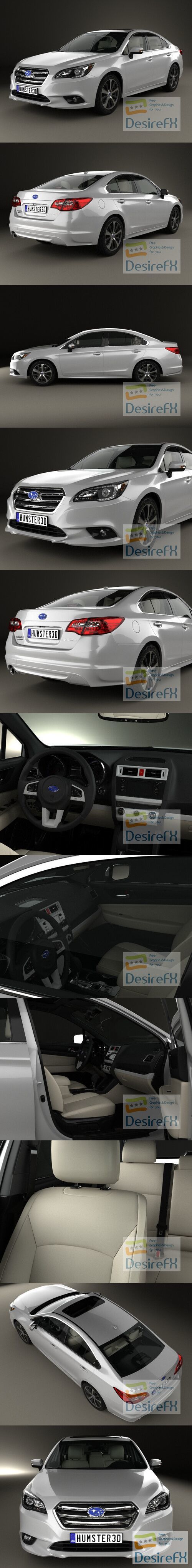 Subaru Legacy with HQ interior 2014 3D Model