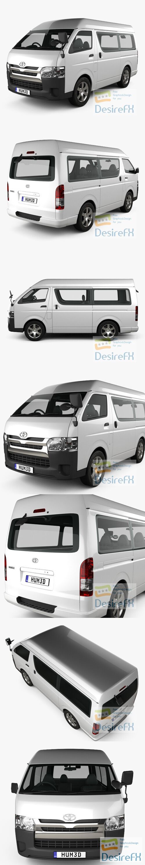 Toyota Hiace Passenger Van DX 2013 3D Model