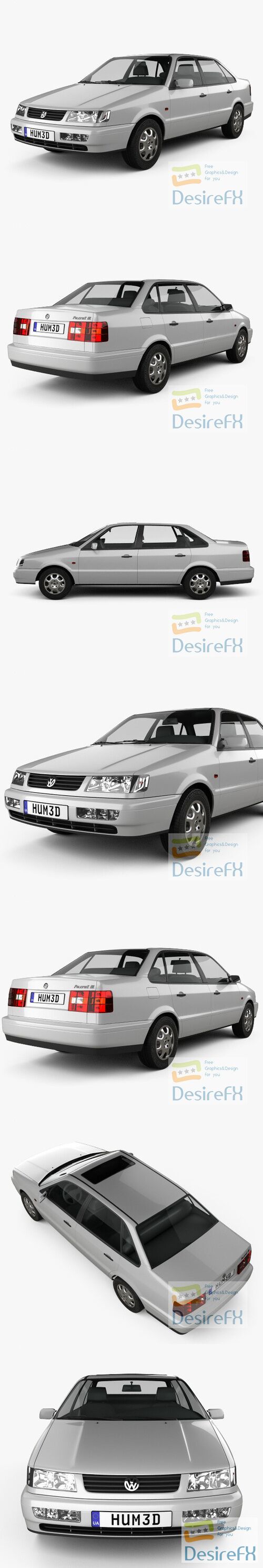 Volkswagen Passat sedan 1993 3D Model