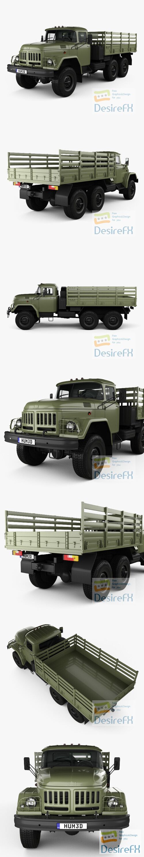 ZIL 131 Flatbed Truck 1966 3D Model