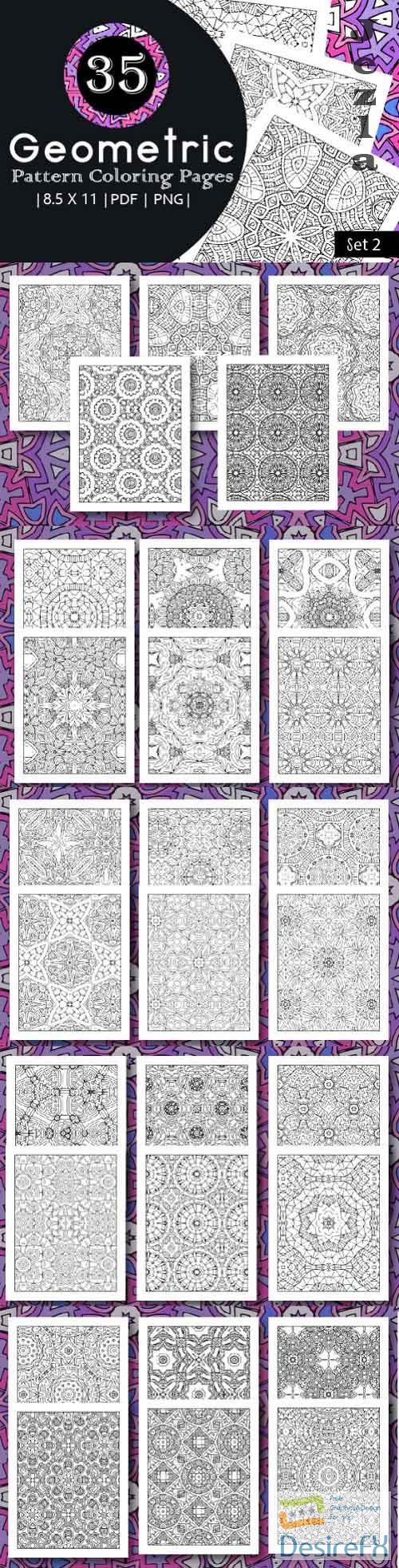 35 Geometric Pattern Coloring Set 2