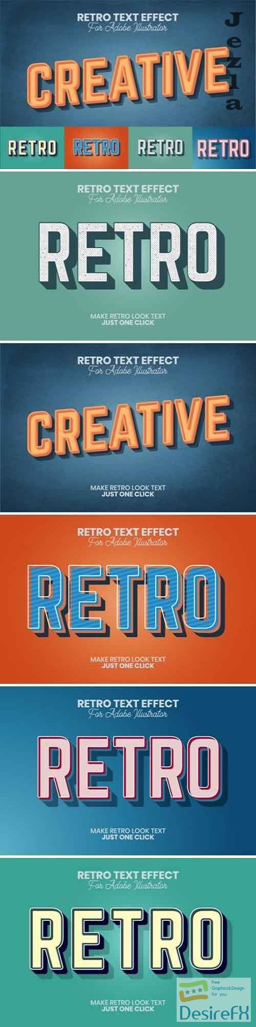 Retro Text Effect for Illustrator