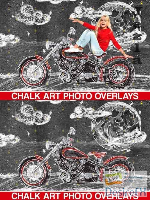 Overlay Father's day Sidewalk Chalk art, Motorbike chalk - 654270