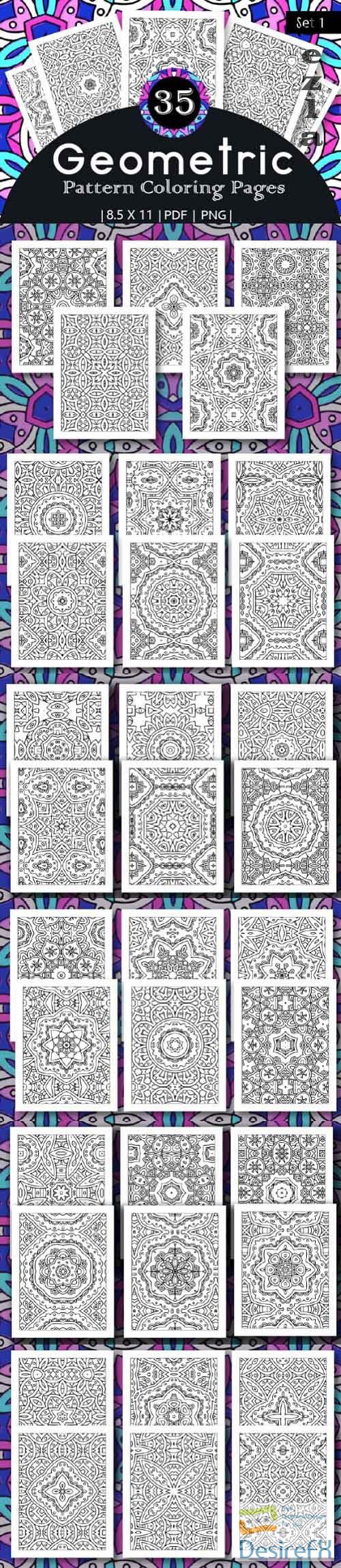 35 Geometric Pattern Coloring Pages