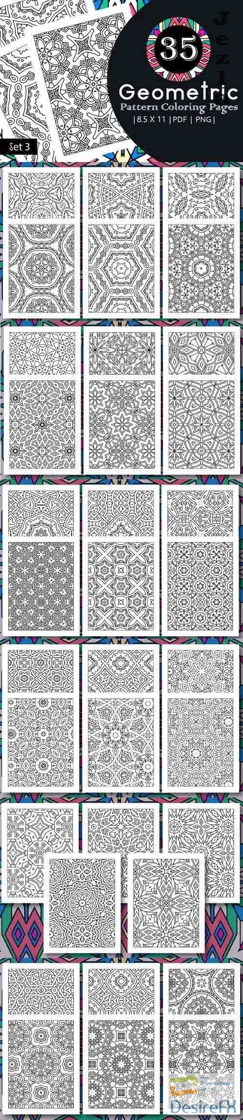 35 Geometric Pattern Coloring Set 3