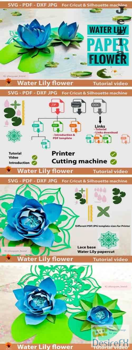 Water Lily Paper Flowers Template