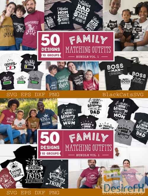 Family Matching Outfits SVG Bundle Vol 1