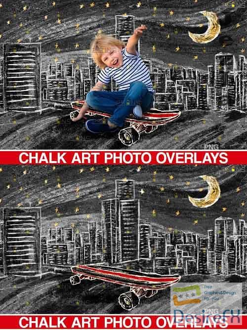 Skate chalk art photo overlays, skate sidewalk png  - 654281