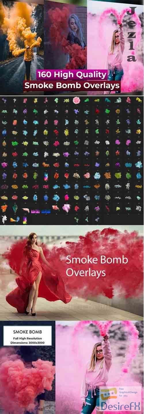 160 High Quality Smoke Bomb Photo Overlays, Photoshop Overlay
