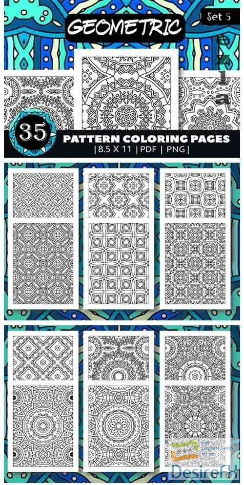 35 Geometric Pattern Coloring Set 5