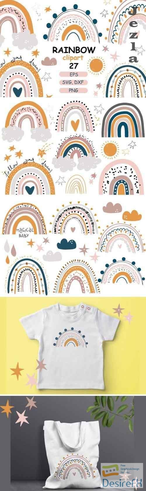 Rainbow Baby Pastel Clipart