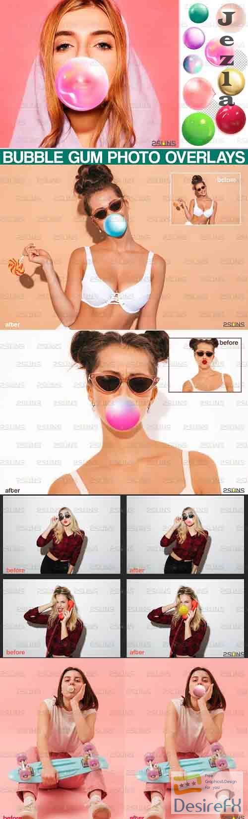 100 Blowing Bubble Gum Photo overlays - 665359