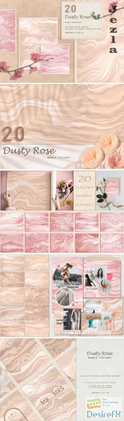 Dusty Rose Marble Feminine Peach Texture