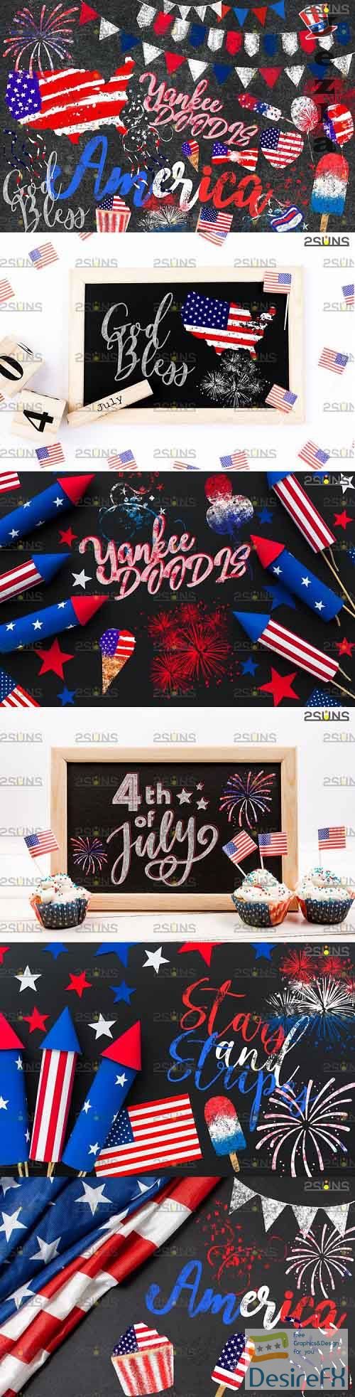 Chalk art overlay 4th of July, Photoshop overlay - 617062