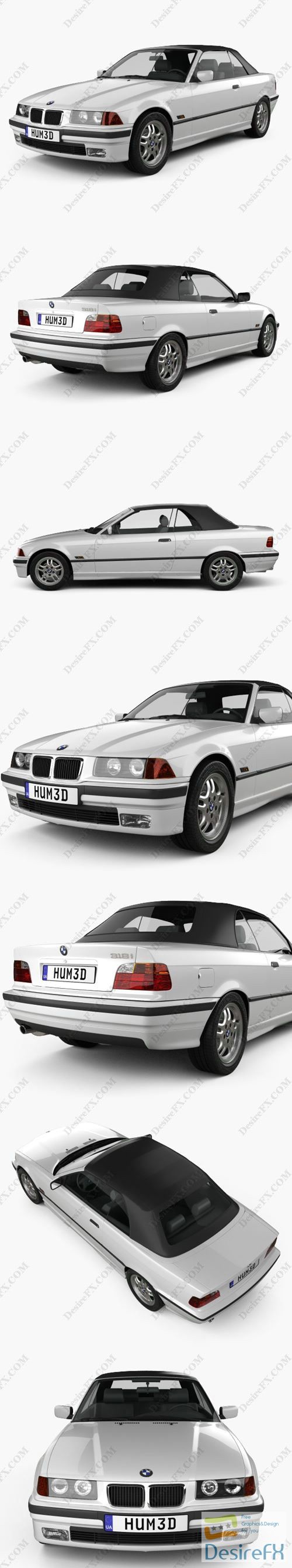BMW 3 Series convertible 1994 3D Model